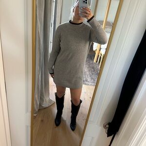 Gray Mock neck Sweater Dress